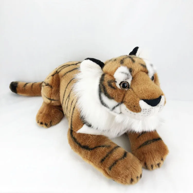 simulation tiger plush toy about 50x25x19cm lying yellow tiger soft doll kids toy home decoration Christmas gift h1335