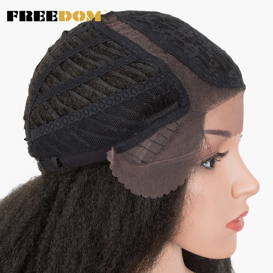 Vrijheid Synthetische Lace Pruik Dreadlock Pruiken Voor Zwarte Vrouwen Ombre Vlechten Haar Pruik Afro Krullend Pruik Zwart Ombre Pruik Warmte slip