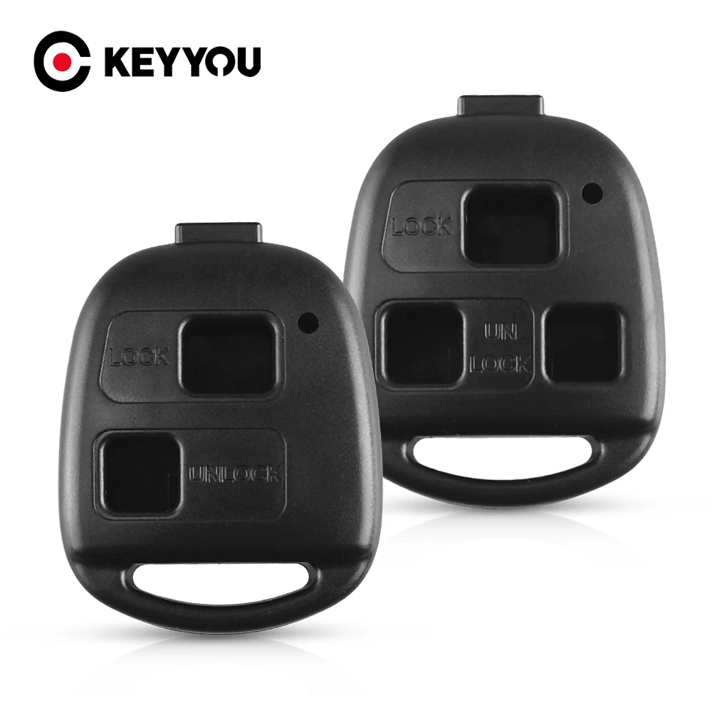 KEYYOU 10pcs 2/3 Buttons Replacement Car Key Shell For Toyota Yaris Prado Camry Corolla Land For Lexus RX300 ES300 No Logo Case