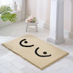 Fluffy Bathroom Mat Funny Letters Bathmat Bath Rug Entrance Floor Door Carpet Anti Slip Pad Aesthetic Kawaii Home Room Decor