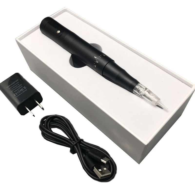 Black Wireless Permanent Makeup Machine Eyebrow Tattoo Machine Pen With Cartridges