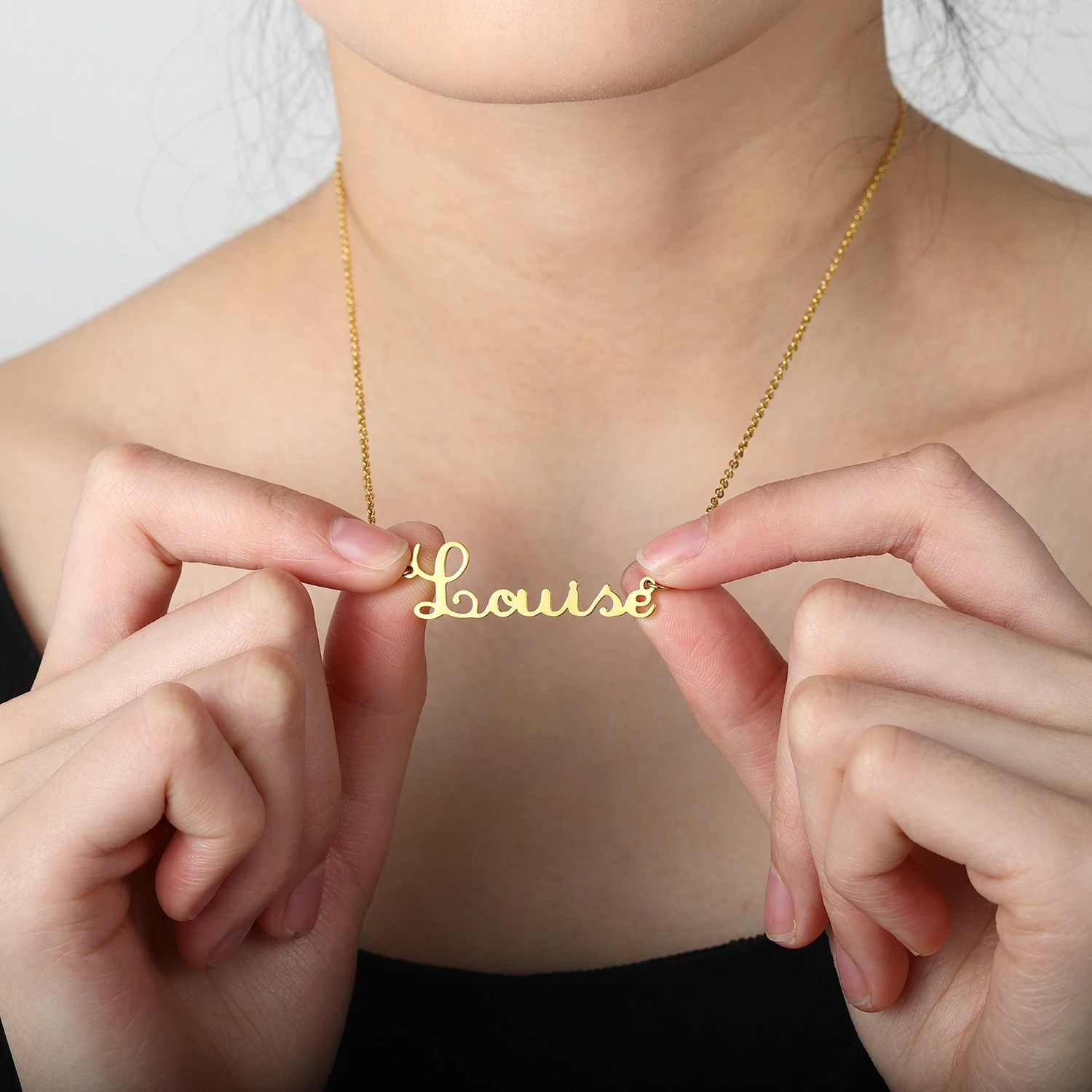 Collana per donna collana con nome in acciaio inossidabile personalizzato lettera personalizzata ciondolo girocollo in oro nome catena gioielli regalo