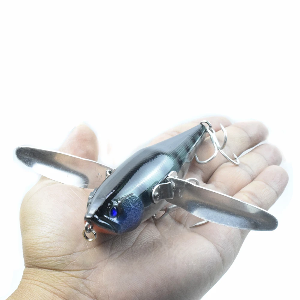 AYWFISH Popper 120mm 34g Rotated Wings BKK Hook Topwater Minnow Hard Plastic Swimbait Saltwater Floating Fishing Lure Wobbler