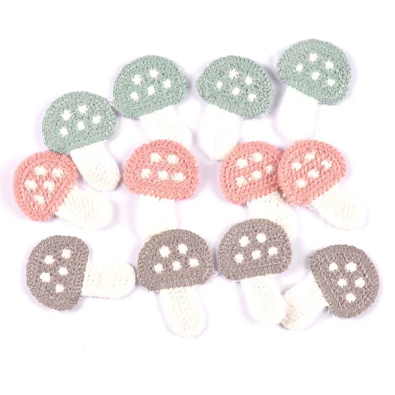 20Pcs/lot Lovely Mushroom Appliques for DIY Hat Clothes Sewing Supplies Headwear Decor Stick-on Patches 28x40mm cp3033