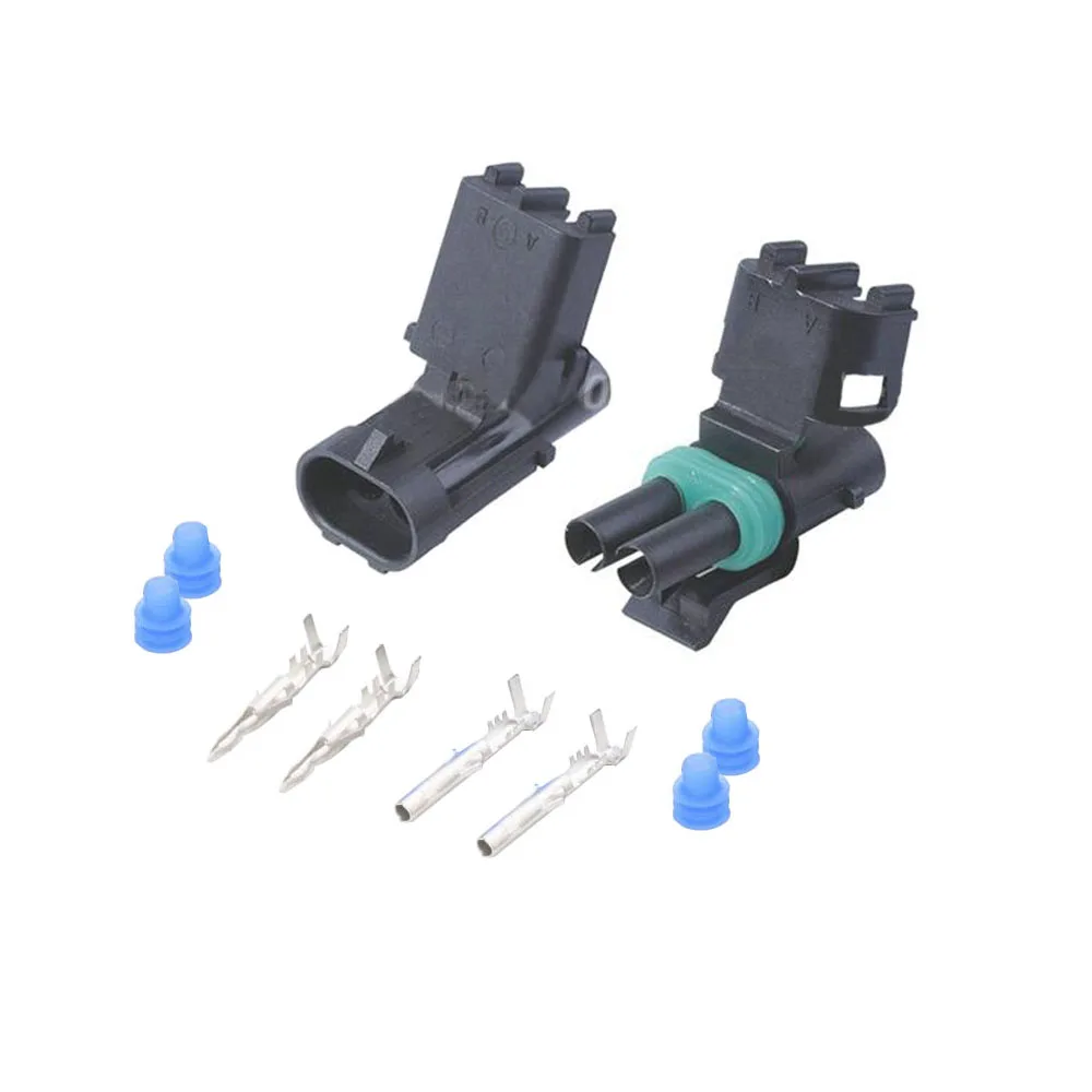 5 Sets 2 Pin Female Male Weather Pack Electrical Wire 2.5 Connector Plug Sealed Wiring Automobile Connectors DJ3021Y-2.5-11/21
