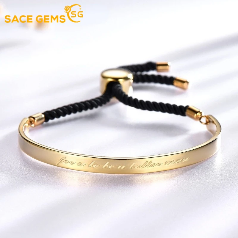 SACE GEMS 100% S925 Sterling Silver Bracelet Anniversary Bracelet Women's Braided Couple Bracelet Stylish Romantic and Simple