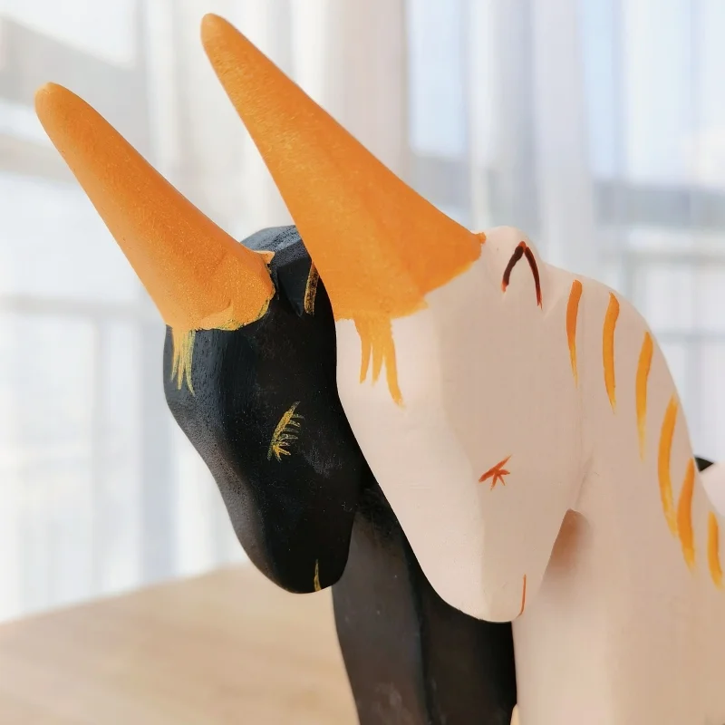 Giocattoli Montessori in legno di unicorno per bambini Handcarft grandi animali fatti a mano figura cognizione giocattoli educativi precoci per bambini