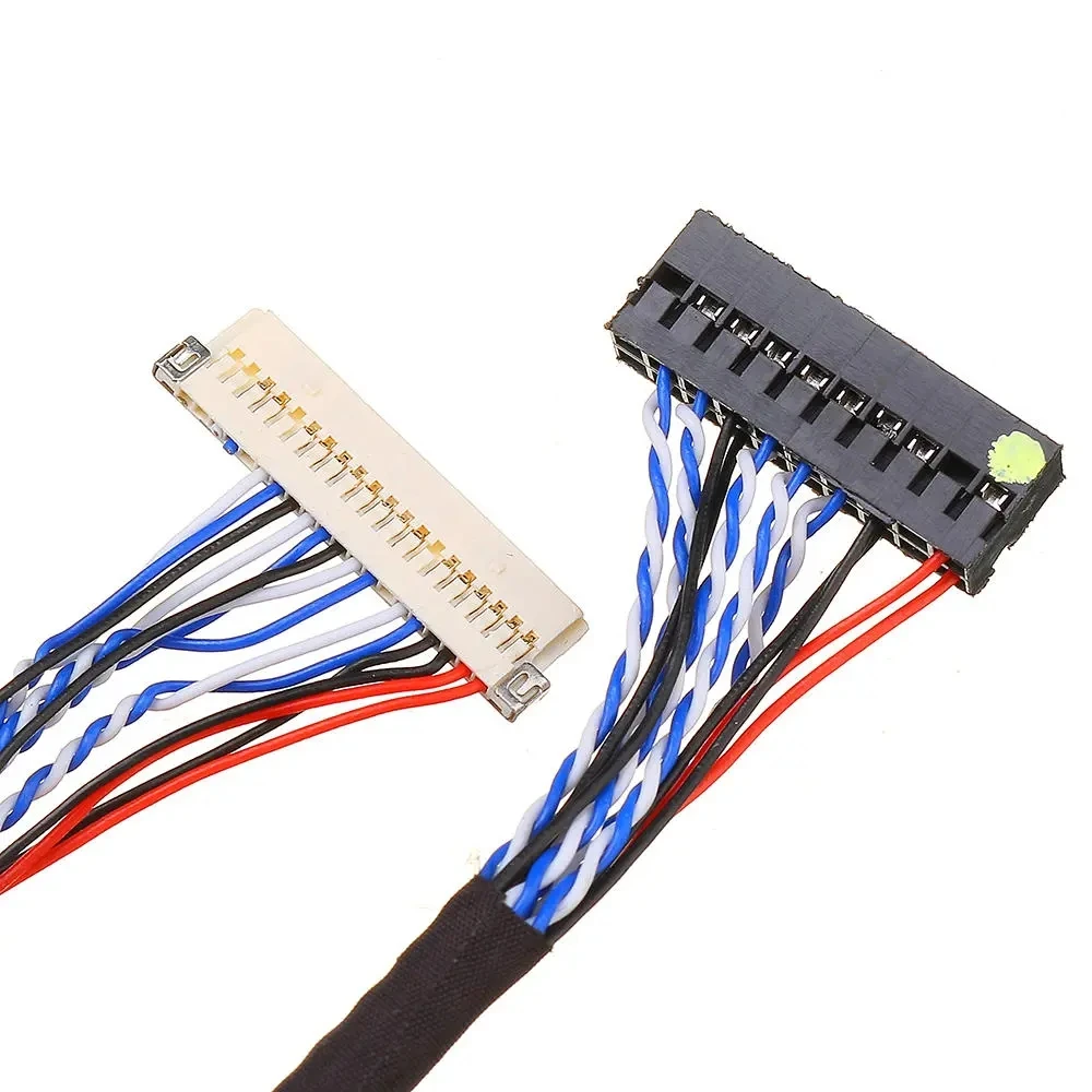 Placa de controlador de pantalla LCD Universal, Cable de pantalla LVDS, paso de pin de 1mm, 25/40/60cm, 20 pines, DF19-20-D8, 1 canal, 6 bits, 8 bits, 20P