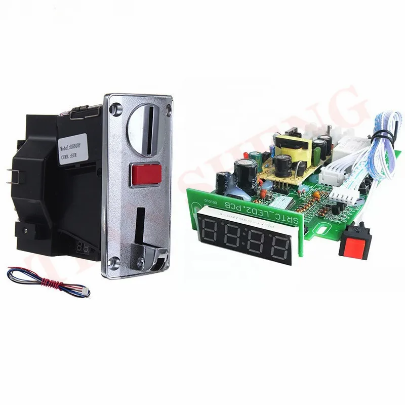 110V/220V Time control pcb board with DG600F Multi coin selector validator for washing machine/Massage machine/Vending machine