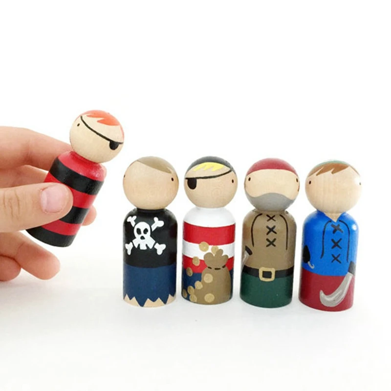 50Pcs/Set Unpainted Wooden Peg Dolls Toys For Children DIY Color Painting Girl Boy Doll Bodies Room Decorations Arts And Crafts