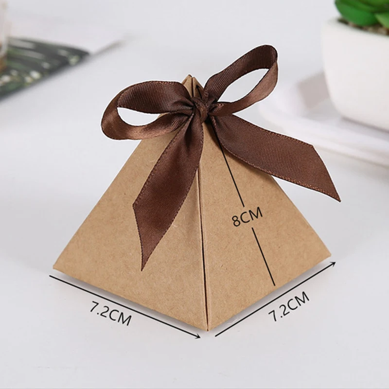 25/50pcs Triangular Pyramid Marble Candy Box Wedding Favors Gifts Boxes Chocolate Packaging Box Bomboniera Party Navidad Decor