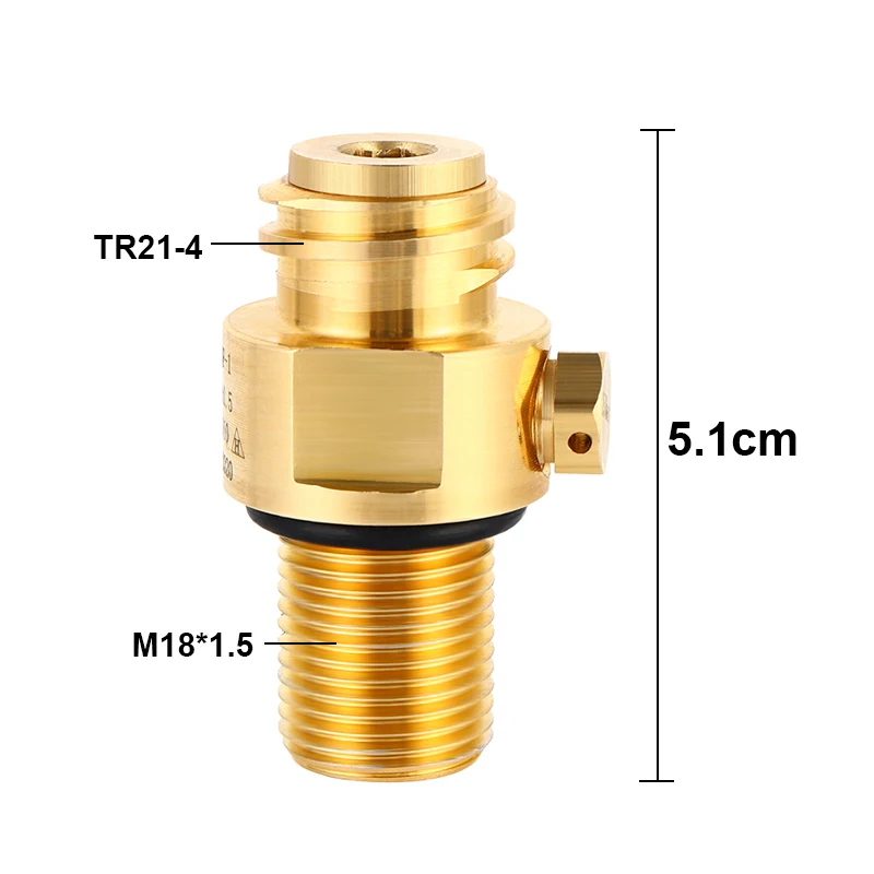 Soda Bottle Cylinder Refillable Valve M18*1.5 Input To TR21-4 Output For CO2 Cylinder Tank Replacement Valve Homebrewing