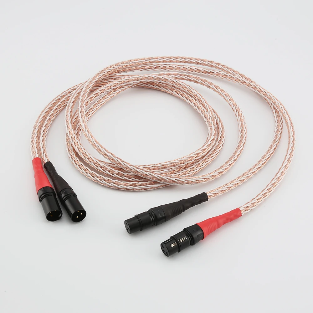 

Hifi 8TC 7N OCC Pure Copper XLR Audio cable Balance cable XLR Cable Male to Female M/F Audio Cable