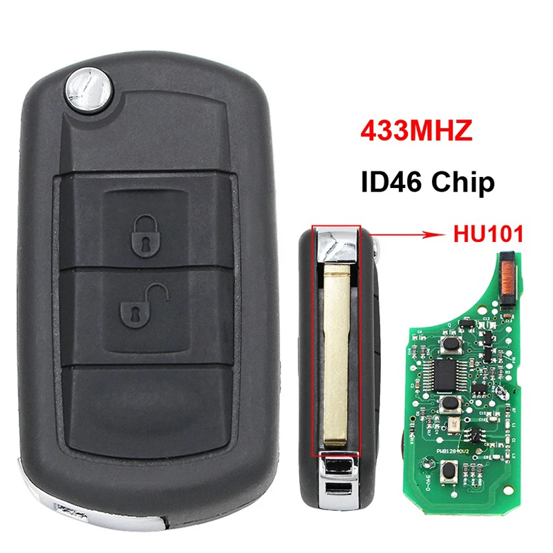 

CN004004 Aftermarket For Land Rover Discovery 3 4 with 3 Button Flip Remote Smart Car Key Fob With 434Mhz ID46 Chip HU101 Blade