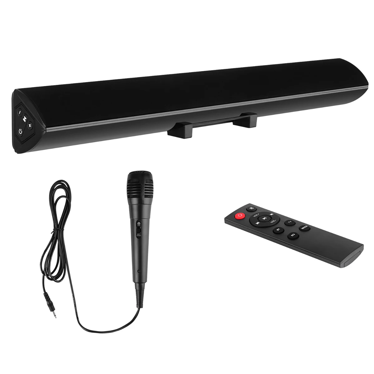 Barra de sonido HiFi compatible con Bluetooth, Subwoofer de cine en casa remoto, barra de sonido envolvente 3D con micrófono para PC y TV