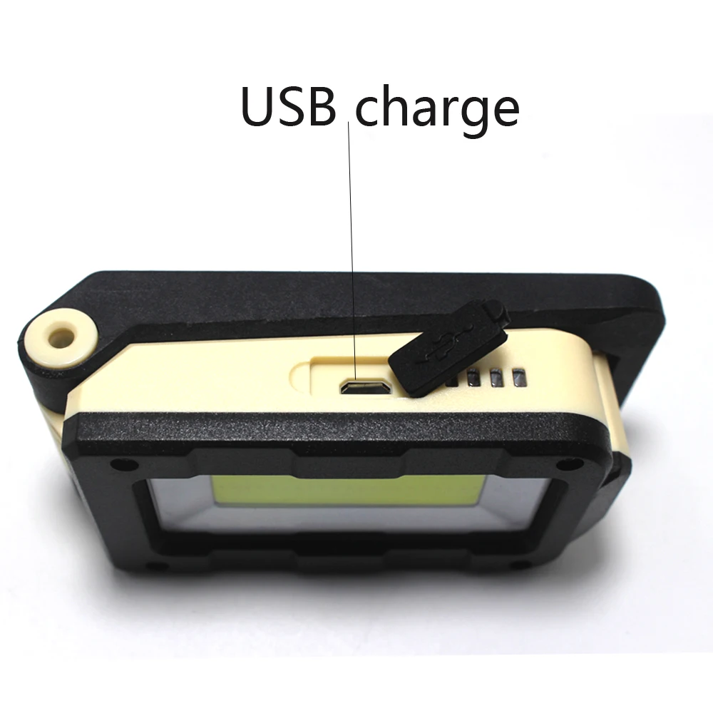ミニUSB充電式ポータブルトーチ,xpe,屋外照明,テント,磁気フック,ワークランタン,内蔵バッテリー