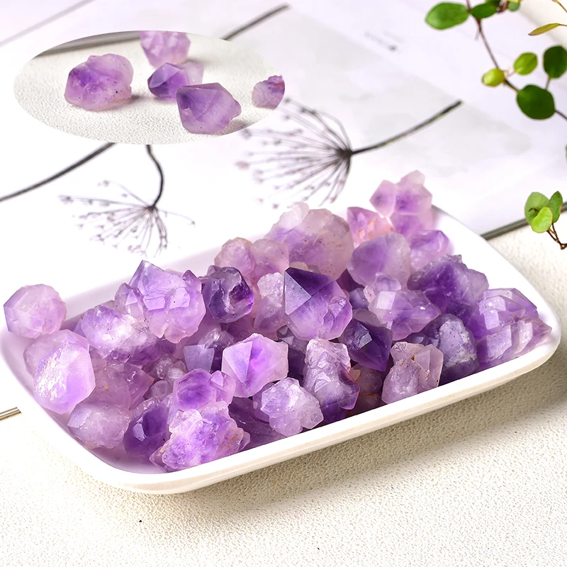 50/100g Natural Stone Brazil Amethysts Crystal Random-shaped Stones Reiki Fish Tank Home Decoration Fengshui Healing Meditation