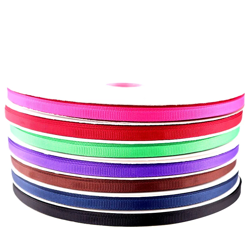 6-10mm 5 Yards Pure Color Whorl Grosgrain Ribbons Wedding Festival Party Decorations Bow Craft Card Gifts Wrapping Supplies DIY