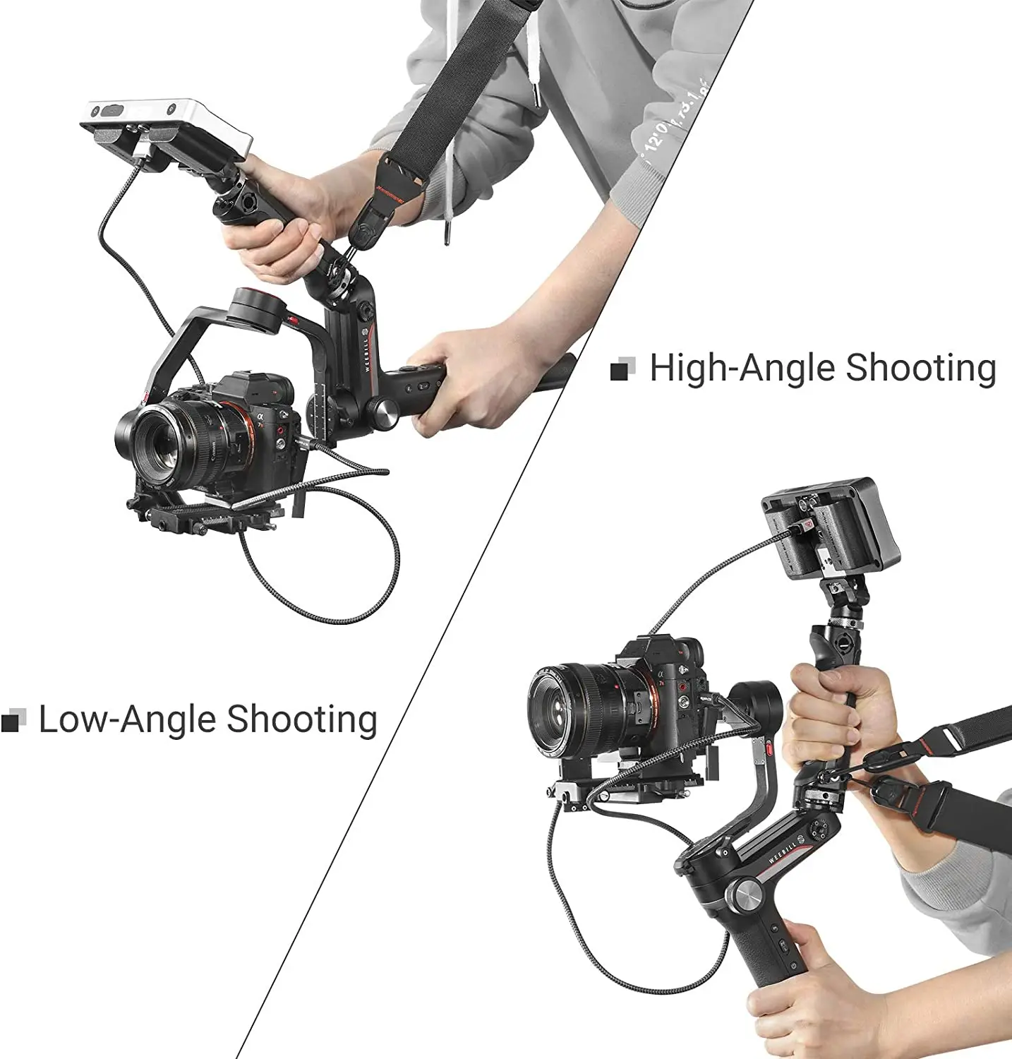 SmallRig Handgrip for Zhiyun-Tech WEEBILL-S Gimbal Quick Release Handle Grip With Cold Shoe Mount & Carry Strap Slot BSS2636C