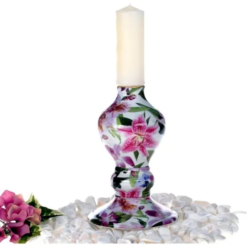 Ancel Xllc1794-C Porcelain-Pointed Candle Holder orchid