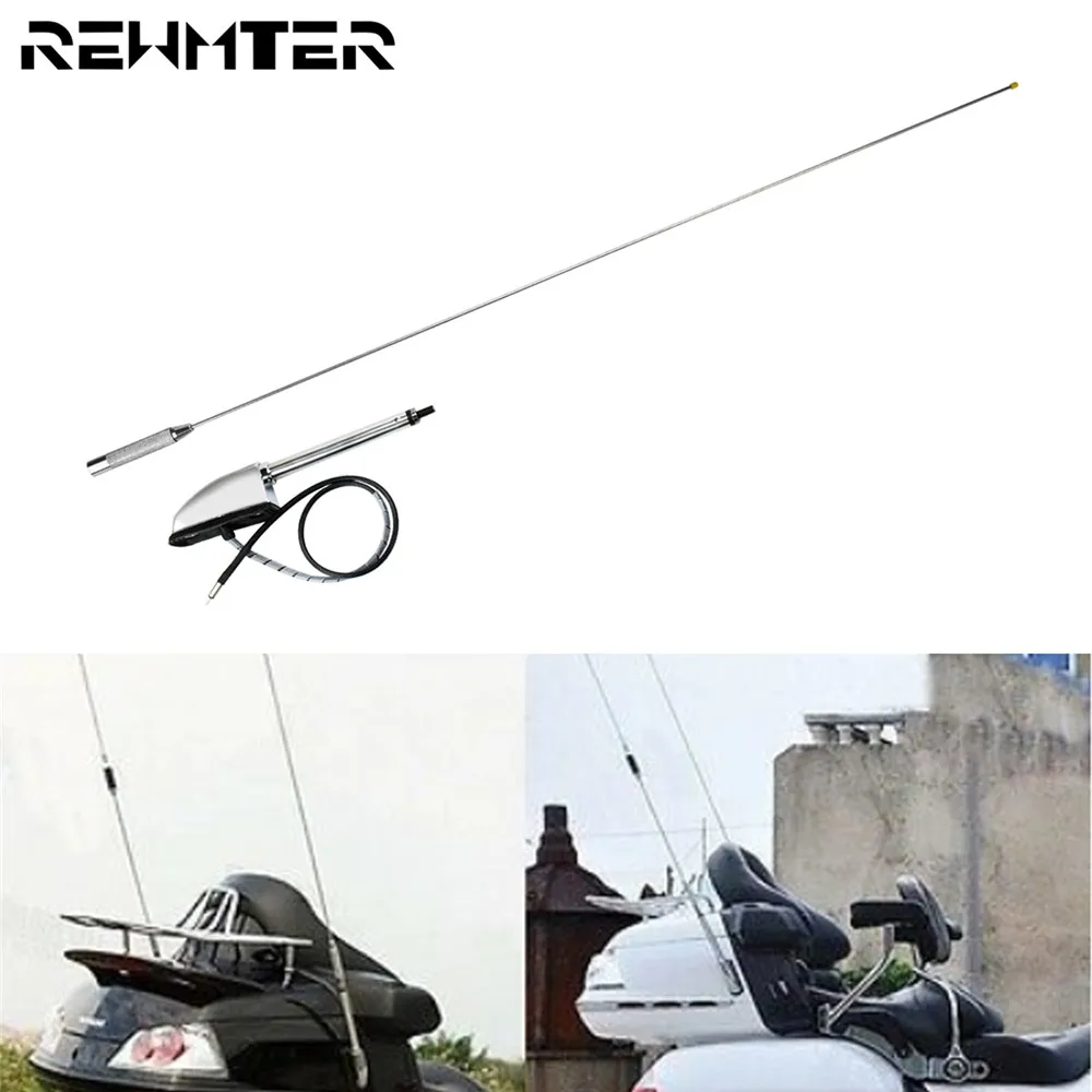 Motocykl Chrome zestaw z anteną Audio Navi antena 119CM aluminium dla Honda GL1800 GL1500 2001-2010 2011 2012 2013 2014