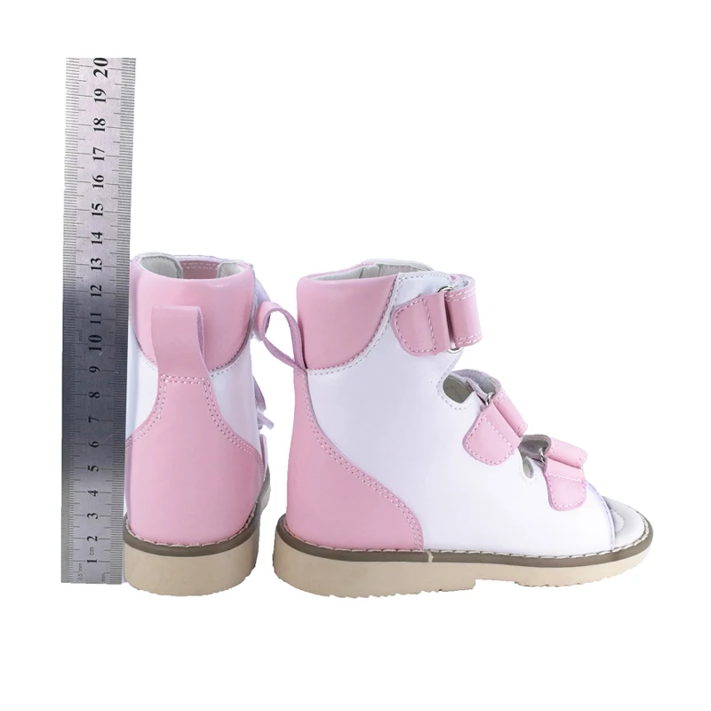 Crianças sandálias meninas verão calçado ortopédico rosa adorável respirável crianças princesa arco apoio sapatos escolares de couro