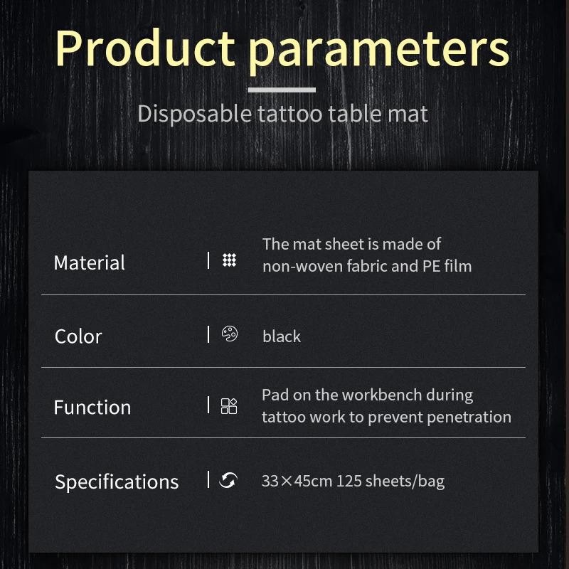 Black Disposable Tattoo Tablecloth Absorbent Tattoo Cloth Towel Cleaning Pad Medical Paper Beauty Tattoo Accessories Tattoo Bibs