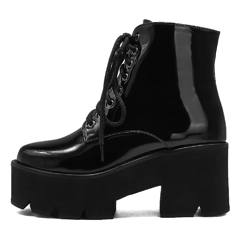 Sexy Platform Ankle Boots for Women Fashion Punk Heels Boots Women 2021 Winter Spring Black Purple Yellow Boots Lady Shoes 41 43