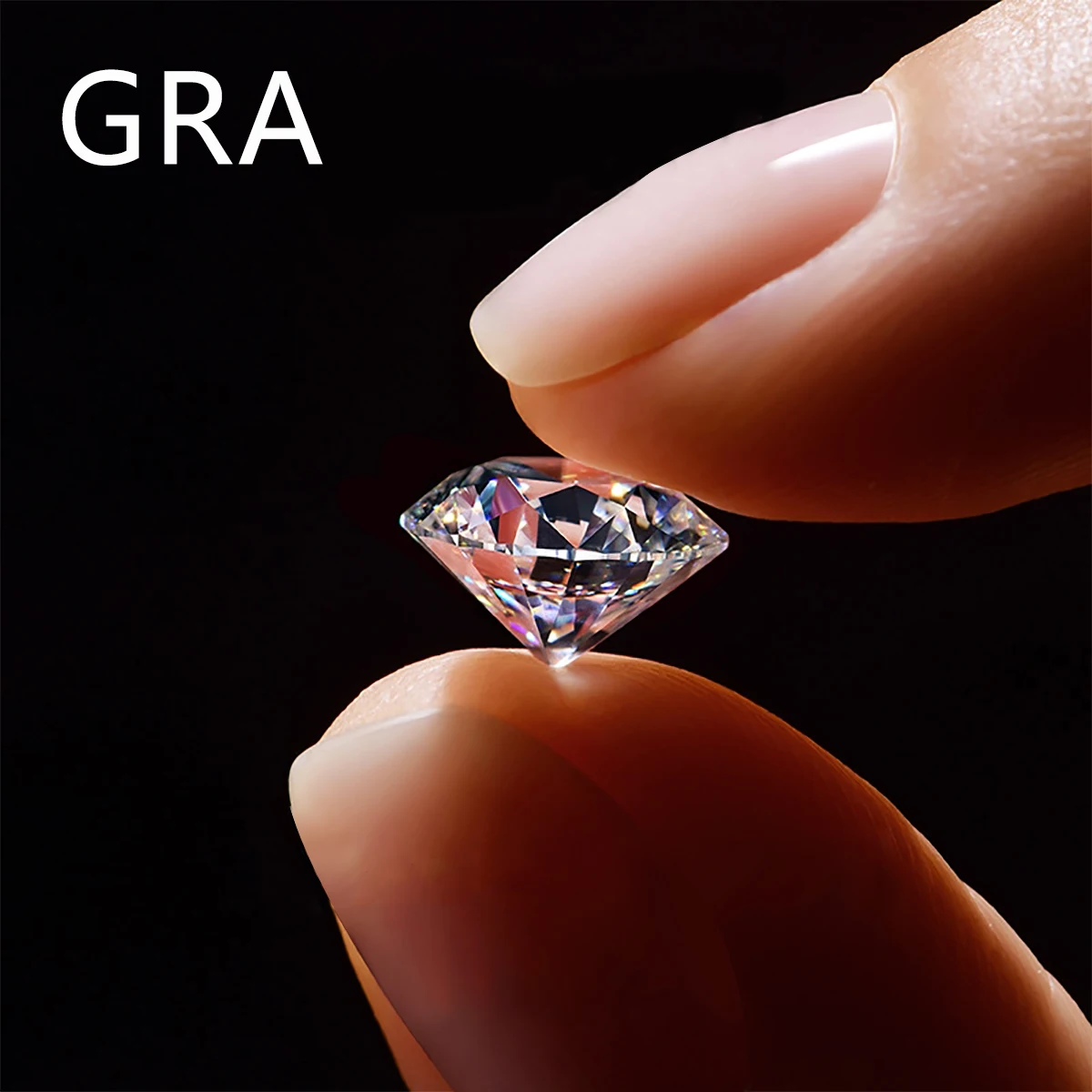 Pierre Moissanite certifiée de couleur D blanche naturelle, pierres précieuses en vrac GRA gravées avec Code D couleur VVS1, Test de diamant à coupe ronde