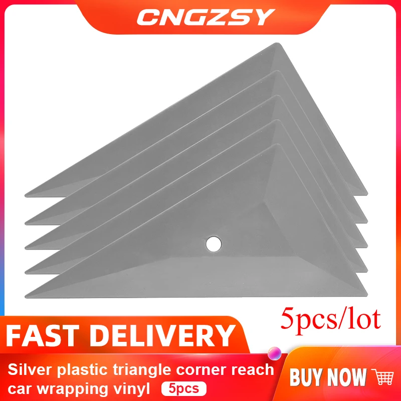 5pcs Silver Triangle Squeegee Car Vinyl Film Wrapping Tools Installation Tools Car Styling Stickers Care Accessories 5A73