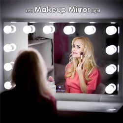 5V USB Hollywood Mirror Light With Touch Dimmer Makeup Table Mirror Led Light Bedroom Decor 10 Led Bulbs Vanity Light 3-Color