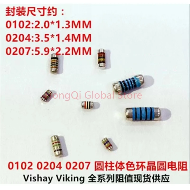 100 sztuk MMA0204 MELF0204 20R 20.5R 21R 21.5R 22R 22.1R 22.6R 23.2R 23.7R 3.5x1.4mm 1/4W 50PPM SMD1206Color pierścień odporność