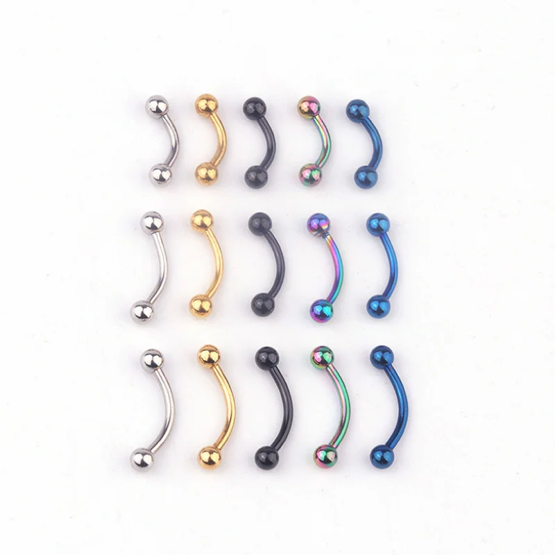 

1Pc Punk Medical Stainless Steel Barbell Helix Lobe Tongue Belly Nose Rings Ball Punk Bar Lip Ring Eyebrow Piercing Body Jewelry