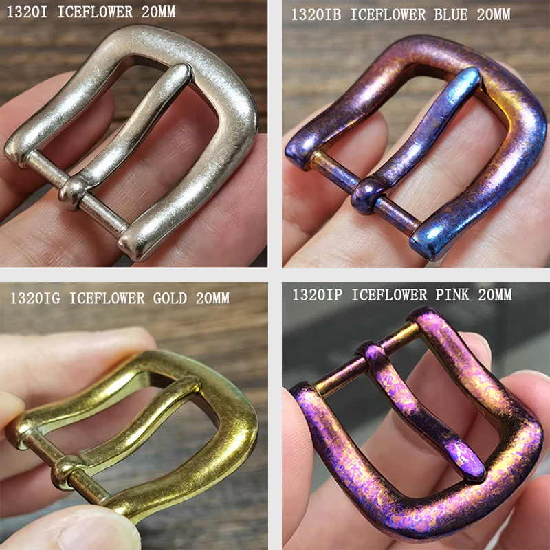 Pure Titanium Lightweight Anti-Allergic D-Shaped Belt Buckle Of Burn-Gold,Burn-Blue,Burn-Purple,Titanium Color,Matte For Women