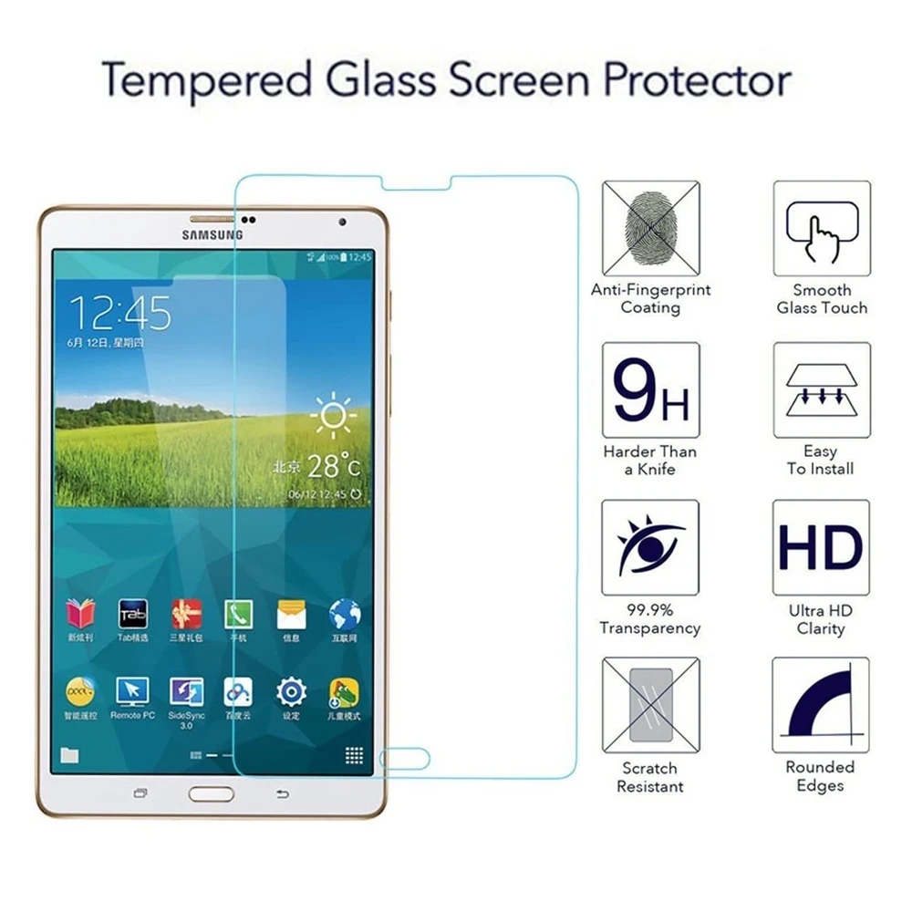 9H Hardness Tempered Glass Screen Protector For Samsung Galaxy Tab S 8.4 Inch SM-T700 T705 Explosion Proof Clear Protective Film