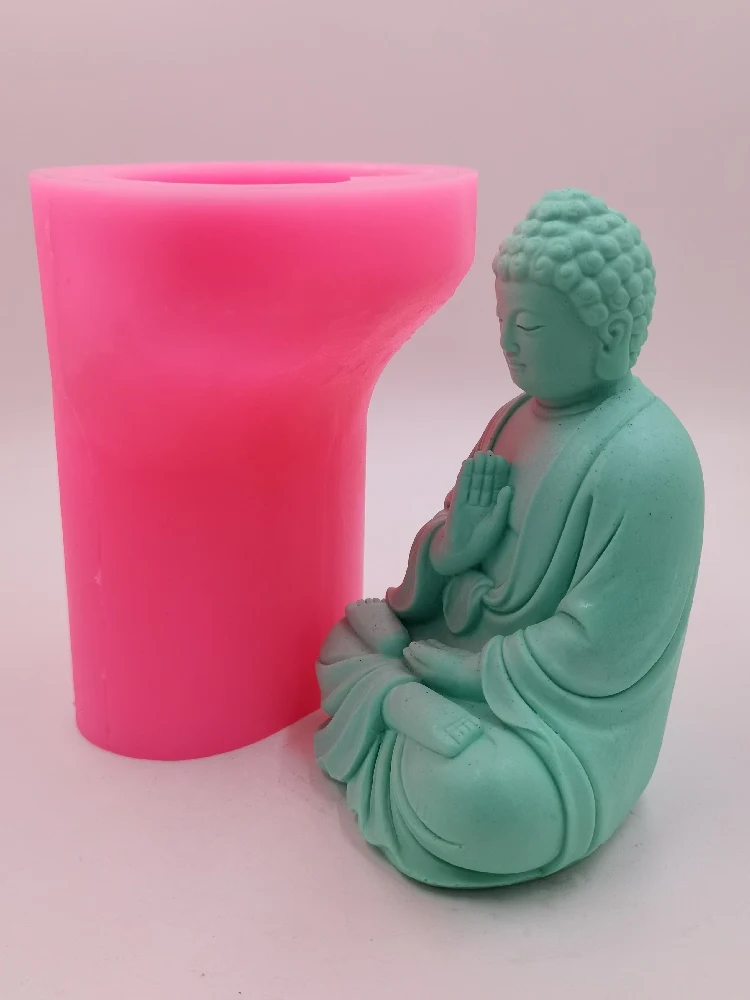 Large Buddha Silicone Mold Candle Wax Molds, Epoxy Gypsum, Concrete Statue Mold, Mould, Home Garden Decorations, Craft Moulds