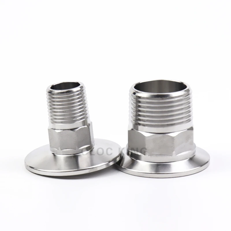 BSPT 1/2“ 3/4“ 1” 1-1/4” 1-1/2” 2“ Stainless Steel 304 Sanitary Hexagon Male Threaded Ferrule Pipe Fitting fit for Tri Clamp