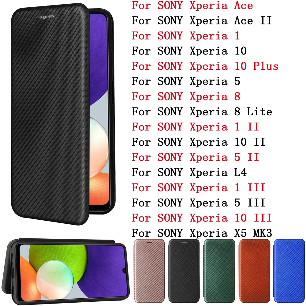 Sunjolly For SONY Xperia Ace II 1 10 10 Plus 5 8 8Lite 1 II 10 II 5 I  L4 1 5 10 III X5 MK3 Case Cover coque Leather Flip Wallet