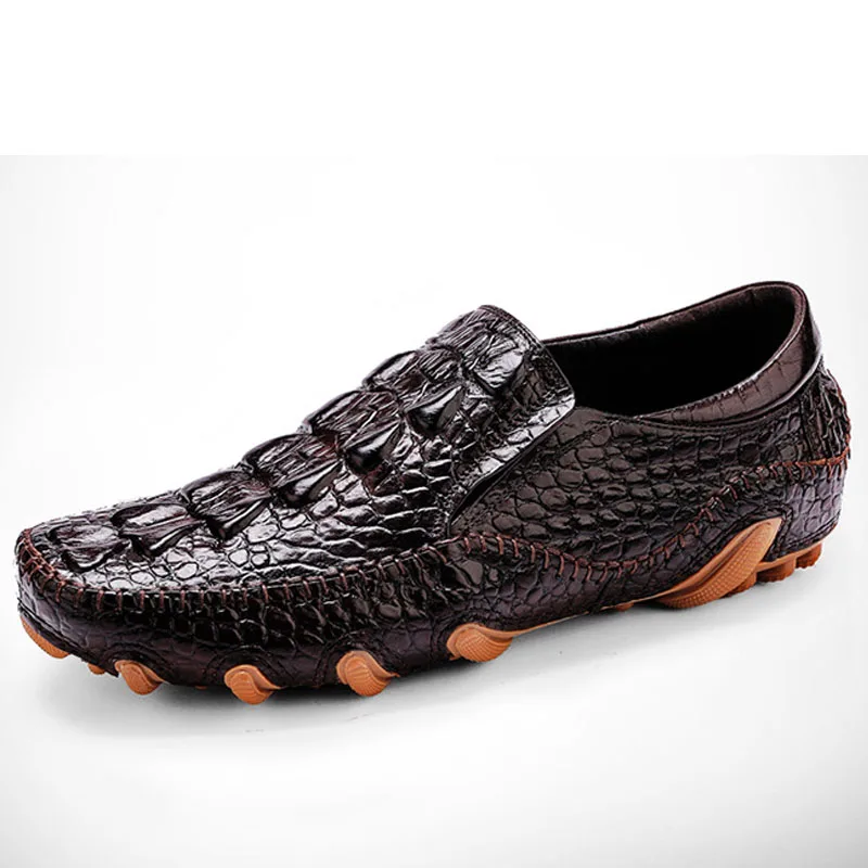 2019 New casual Men\'s Shoes British Dermis Crocodile Business Men\'s Shoes really genunine leather shoes big size black shoes