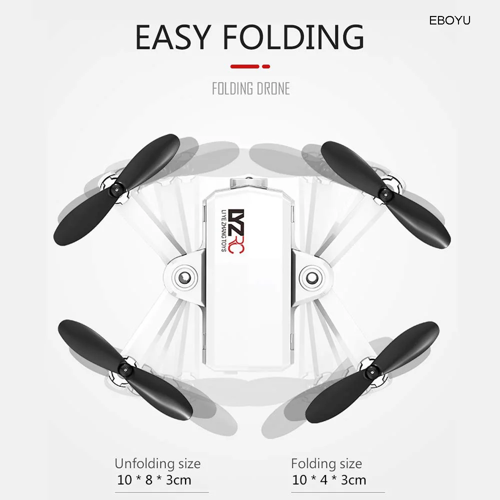 EBOYU L102 Mini RC Drone WiFi FPV 720P HD Camera + Dual Cameras Optical Flow Positioning Smart Follow Gesture Mode RC Quadcopter