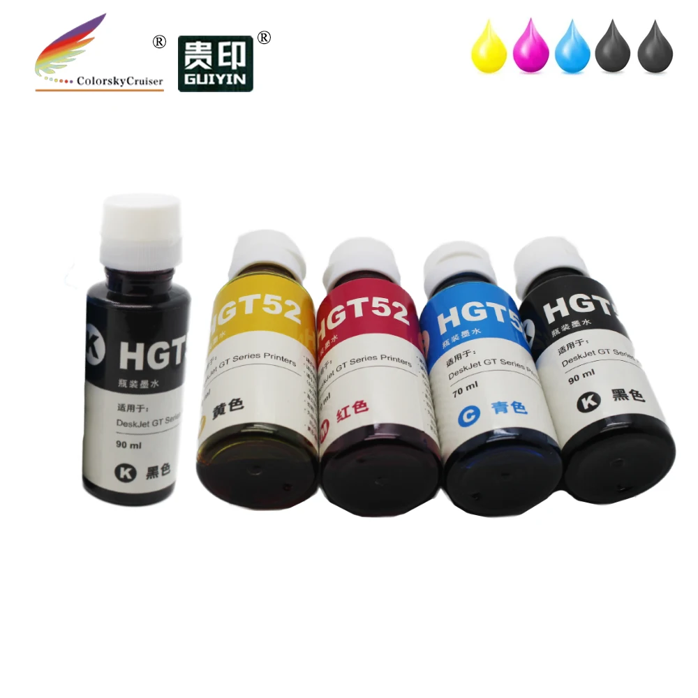 Refill Ink for HP GT 51 52 DeskJet GT-5810 GT-5811 GT-5820 GT-5821 GT-5822 Ink Tank 110 115 116  310 311 315 Multipack