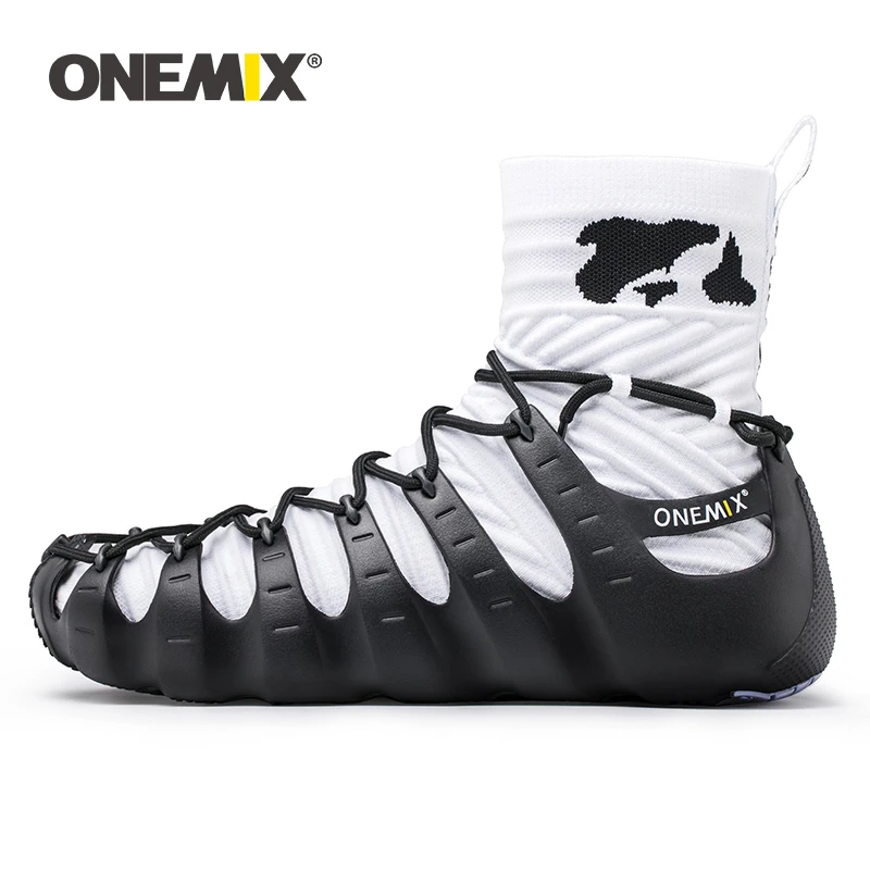 ONEMIX Walkiing Shoes for Men Casual High Top Sock Shoes Original Personality Women Gladiator Sandals Outdoor Trekking Sneakers