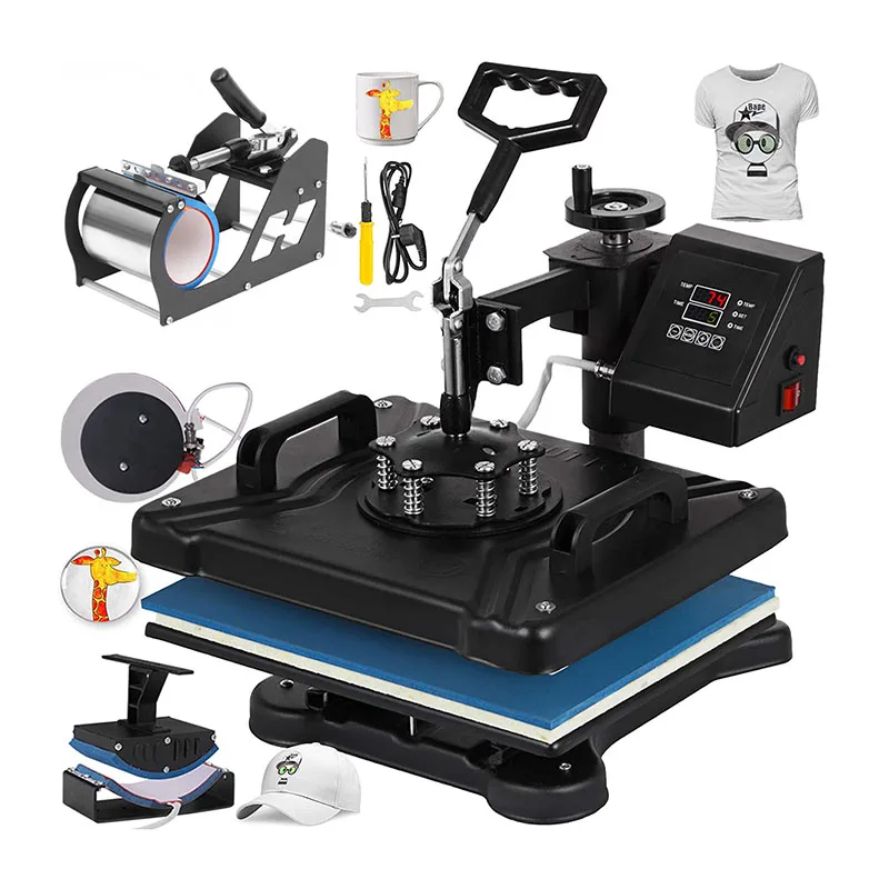 Five-in-one heat transfer machine Desktop heat transfer garment printing hot stamping machine T-shirt flat heat transfer machine