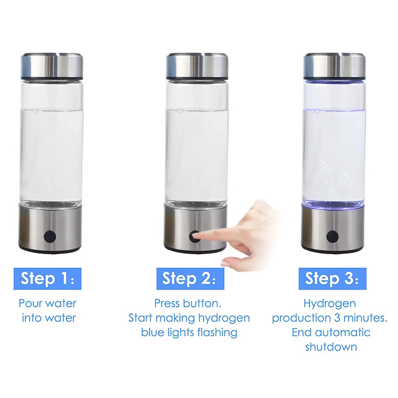 500ML Filter Water Hydrogen Generator Bottle Purifier Ionizer Bottles Filters For Drinking Hydrogenator Treatment