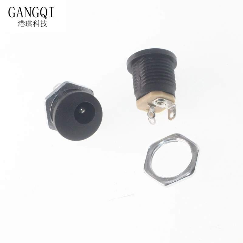 DC-022 5,5x2,1mm DC Power Buchse Jack Stecker Runde Loch Mutter Interface Panel Montage Stecker DC022 5.5*2,1