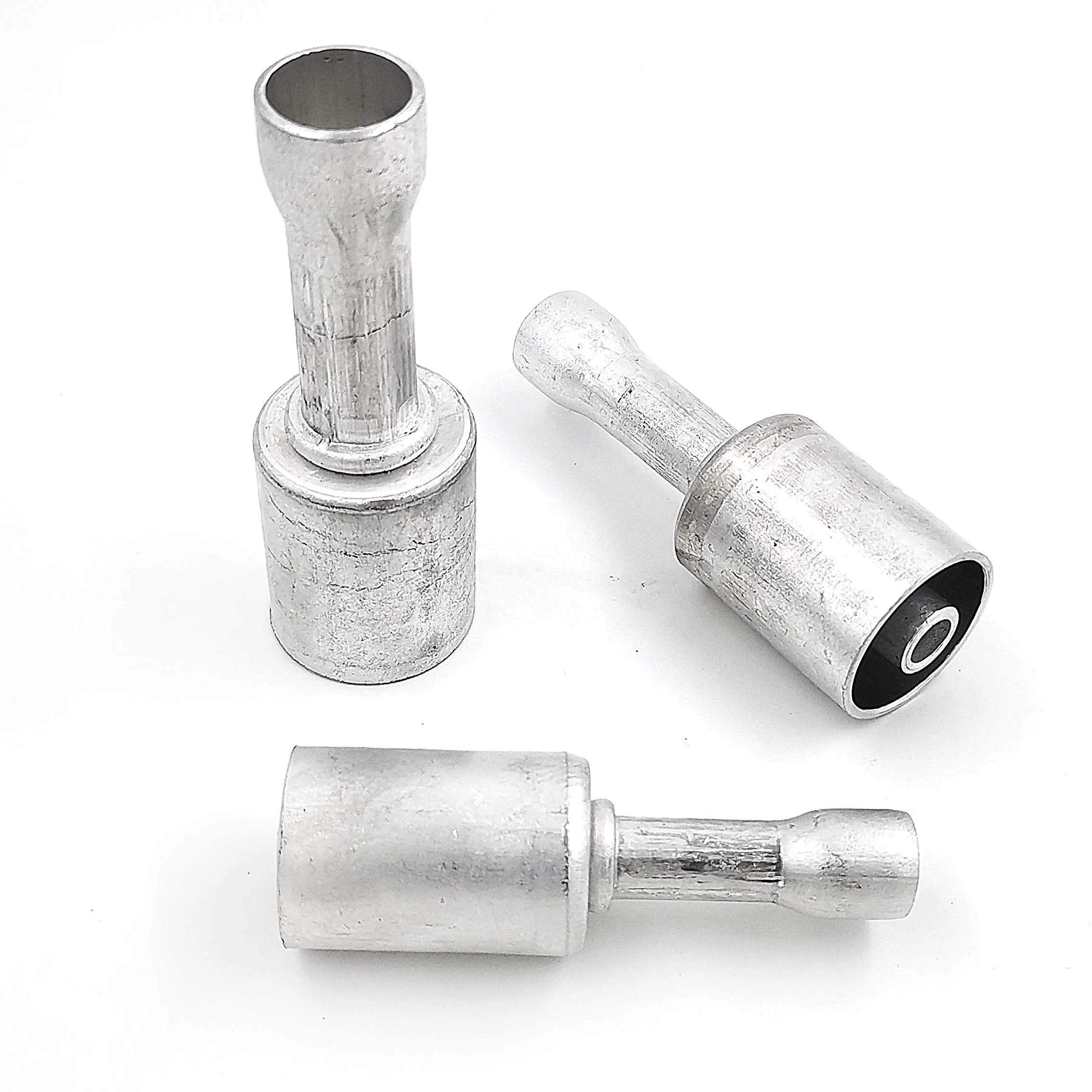 #6 #8 #10 AC R12 Welded Aluminum Fitting Straight Aluminum Beading Connector Joint for A/C Reduced Barrier Hose 3/8 1/2 5/8