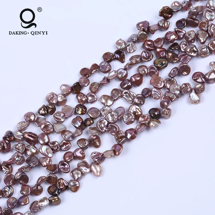 Daking Brown Irregular Shape Natural Freshwater Keshi Pearl Beads For Jewelry