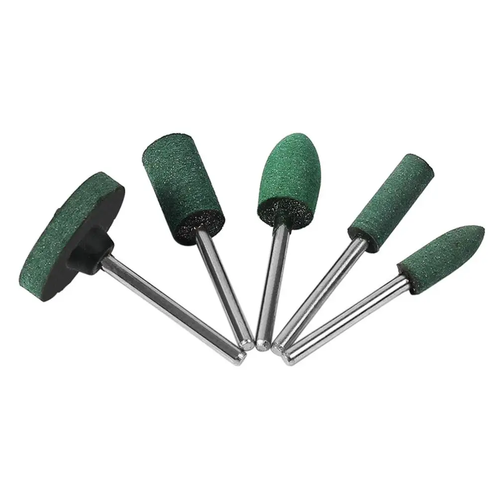 5pcs/set Cylindrical Conical Sesame Rubber Grinding Heads Polishing Abrasive Grinding Stone Wheel Head