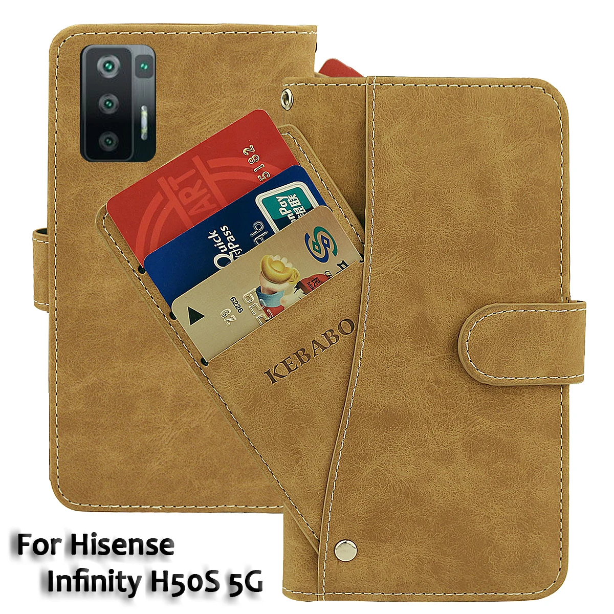 

Vintage Leather Wallet Hisense Infinity H50S 5G Case 6.78" Flip Luxury Card Slots Cover Magnet Phone Protective Cases Bags