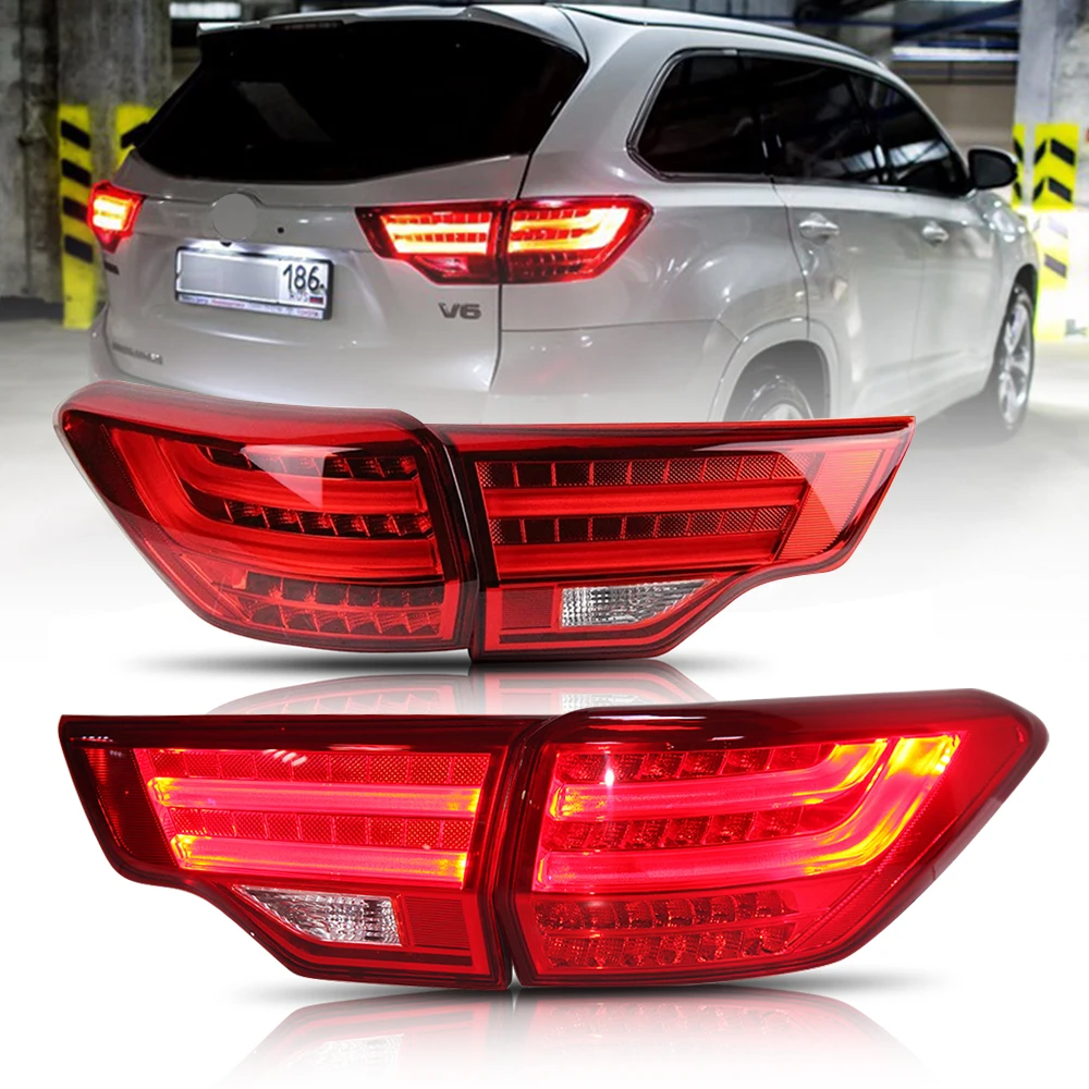 Car Accessories Taillights For Toyota Highlander 2014-2019 LED Lamps Auto Replacement Parts DRL+Signal+Brake+Reverse Assembly